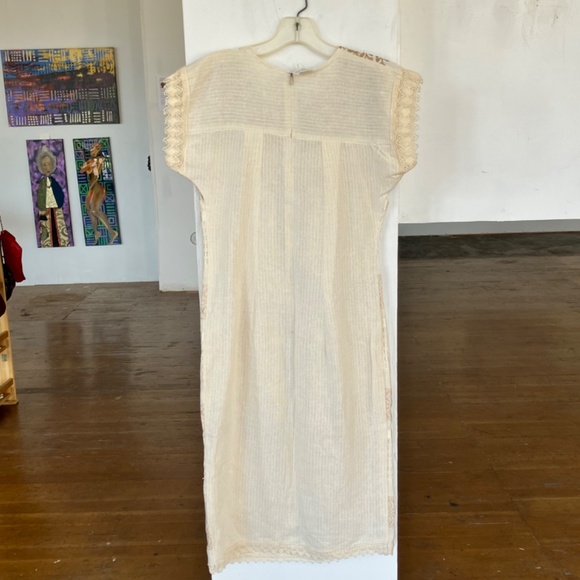 Cream Vintage embroidered mexican sheath dress - Picture 9 of 9